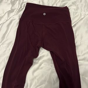 Maroon Lululemon leggings Size 4